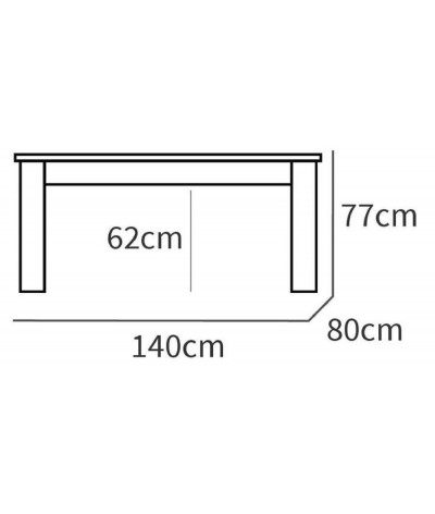 Mesa de comedor extensible en aglomerado y melamina color roble dorado - Longitud 140-195 x Profundidad 80 x Altura 77 cm