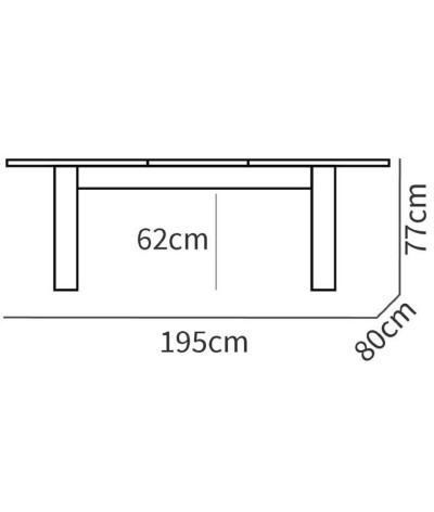 Mesa de comedor extensible en aglomerado y melamina color roble dorado - Longitud 140-195 x Profundidad 80 x Altura 77 cm