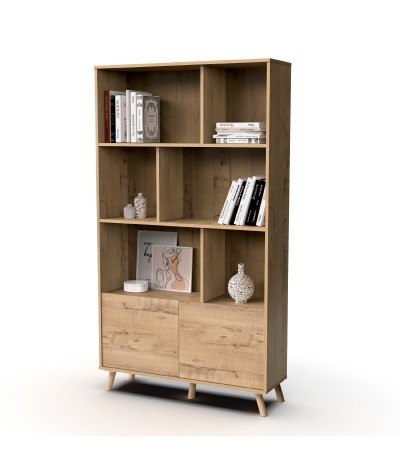 Librería Estantería de color Roble Dorado - Altura 179 x Longitud 100 x Profundidad 30 cm