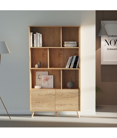 Librería Estantería de color Roble Dorado - Altura 179 x Longitud 100 x Profundidad 30 cm