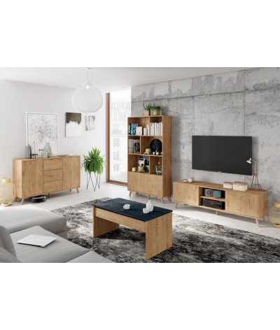Librería Estantería de color Roble Dorado - Altura 179 x Longitud 100 x Profundidad 30 cm