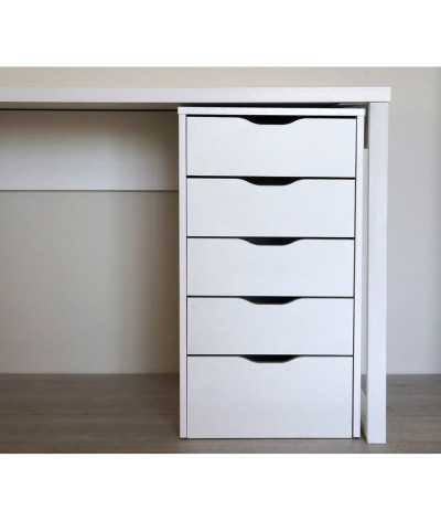 Cómoda Mueble de almacenamiento color blanco - Altura 71 x Longitud 40 x Profundidad 43 cm