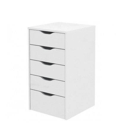Cómoda Mueble de almacenamiento color blanco - Altura 71 x Longitud 40 x Profundidad 43 cm