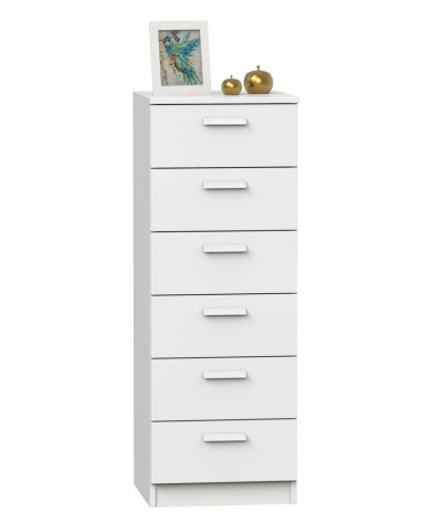 Cajonera, mueble de almacenamiento de color blanco - Altura 110 x Longitud 40 x Profundidad 40 cm