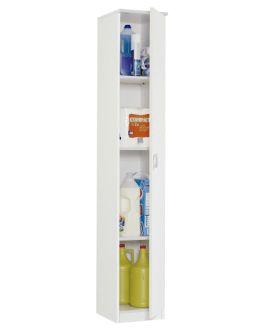 Armario / Mueble de almacenamiento, color blanco - Altura 180 x Longitud 40 x Profundidad 35 cm