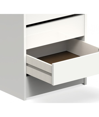 Cómoda Mueble de almacenamiento de color blanco brillo - Altura 61 x Longitud 46 x Profundidad 45 cm
