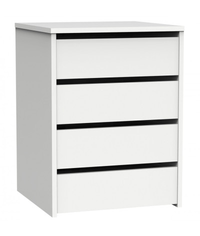 Cómoda Mueble de almacenamiento de color blanco brillo - Altura 61 x Longitud 46 x Profundidad 45 cm