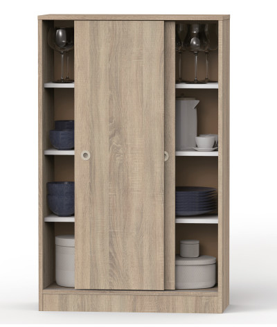 Armario con 2 puertas correderas de color Cambrian - Altura 120 x Longitud 74 x Profundidad 33 cm