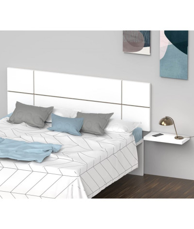 Cabecero Cama matrimonio de color Blanco / Cambrian - Altura 50 x Longitud 160 x Profundidad 3,2 cm