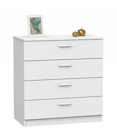 Cómoda Mueble de almacenamiento color blanco - Altura 78 x Longitud 74 x Profundidad 40 cm