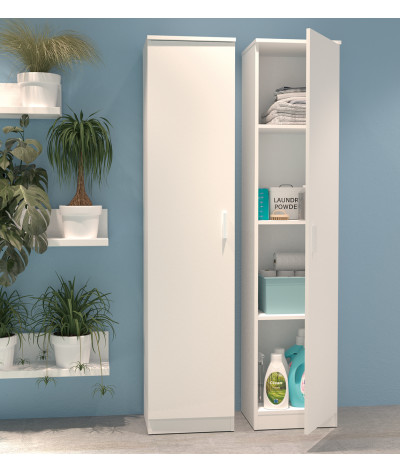Armario / Mueble de almacenamiento de color blanco - Altura 180 x Longitud 40 x Profundidad 35 cm