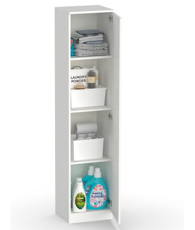 Armario / Mueble de almacenamiento de color blanco - Altura 180 x Longitud 40 x Profundidad 35 cm