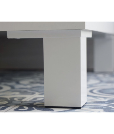 Mueble bajo lavabo con 1 puerta de color blanco brillo - Altura 64 x Longitud 59 x Profundidad 45 cm
