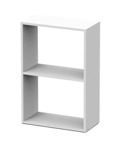 Estantería de oficina de 2 niveles de color blanco - Altura 75 x Longitud 50 x Profundidad 24,5 cm