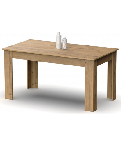 Mesa de comedor en aglomerado y melamina acabado cambrian color roble dorado - Longitud 140 x Profundidad 80 x Altura 77 cm