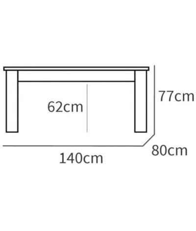 Mesa de comedor en aglomerado y melamina acabado cambrian color roble dorado - Longitud 140 x Profundidad 80 x Altura 77 cm