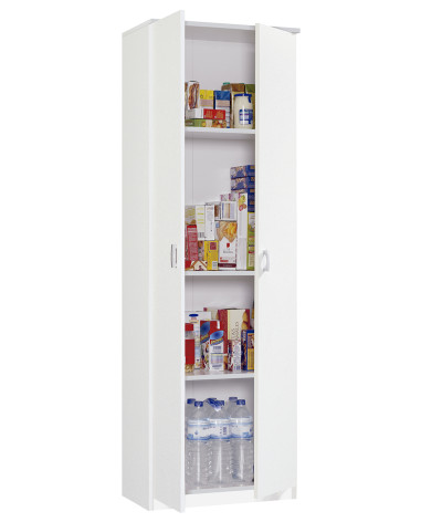 Armario / Mueble de almacenamiento de color blanco - Altura 180 x Longitud 60 x Profundidad 35 cm
