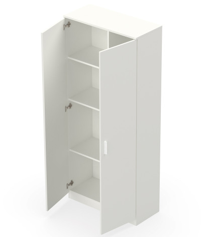 Armario / Mueble de almacenamiento de color blanco - Altura 180 x Longitud 80 x Profundidad 35 cm