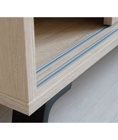 Aparador Buffet de 2 puertas en color imitación madera - Altura 87 x Longitud 120 x Profundidad 40 cm