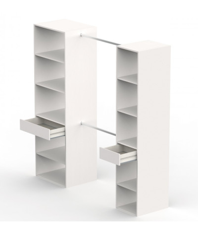 Armario Vestuario de color blanco - Altura 200 x Longitud 200 x Profundidad 50 cm