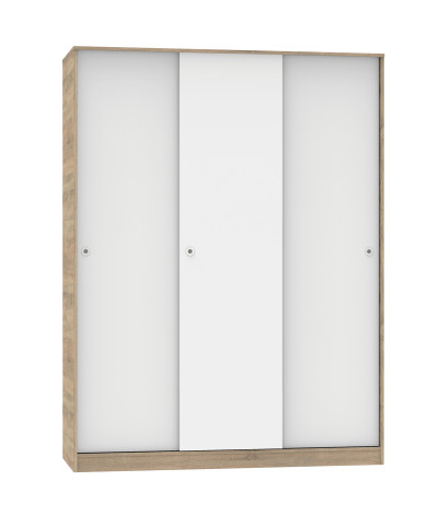 Armario con 3 puertas correderas de color Cámbrico/Blanco - Altura 200 x Longitud 150 x Profundidad 55 cm