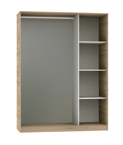 Armario con 3 puertas correderas de color Cámbrico/Blanco - Altura 200 x Longitud 150 x Profundidad 55 cm