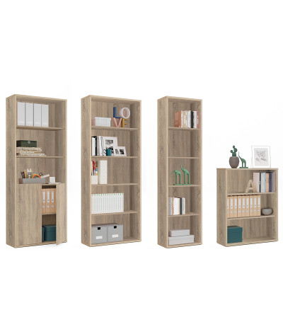 Librería / Estantería de almacenamiento, color Cambrian - Altura 196,5 x Longitud 75,5 x Profundidad 33 cm